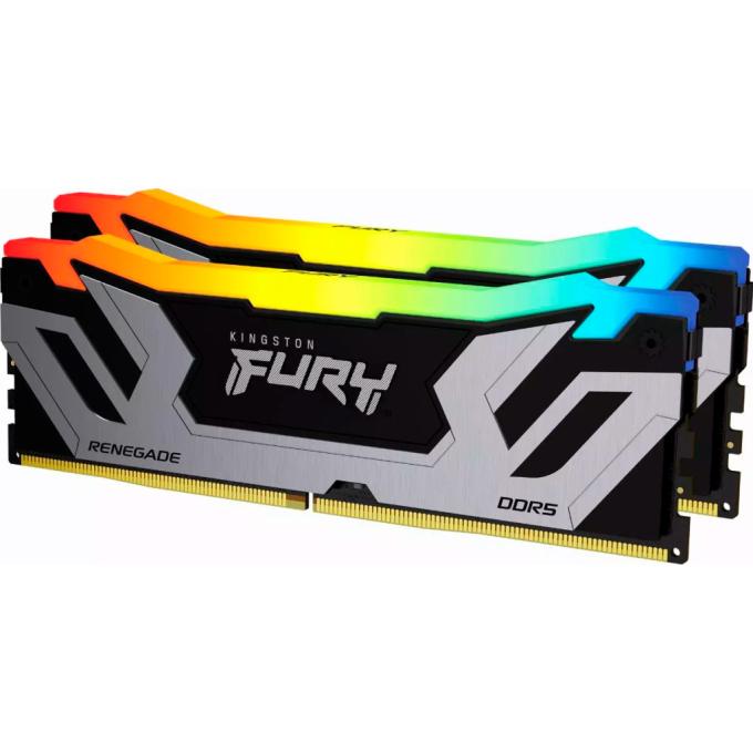 Модуль пам'яті для комп'ютера DDR5 48GB 8400 MHz Kingston Fury Renegade RGB Silver XMP (KF584CU40RSAK2-48)