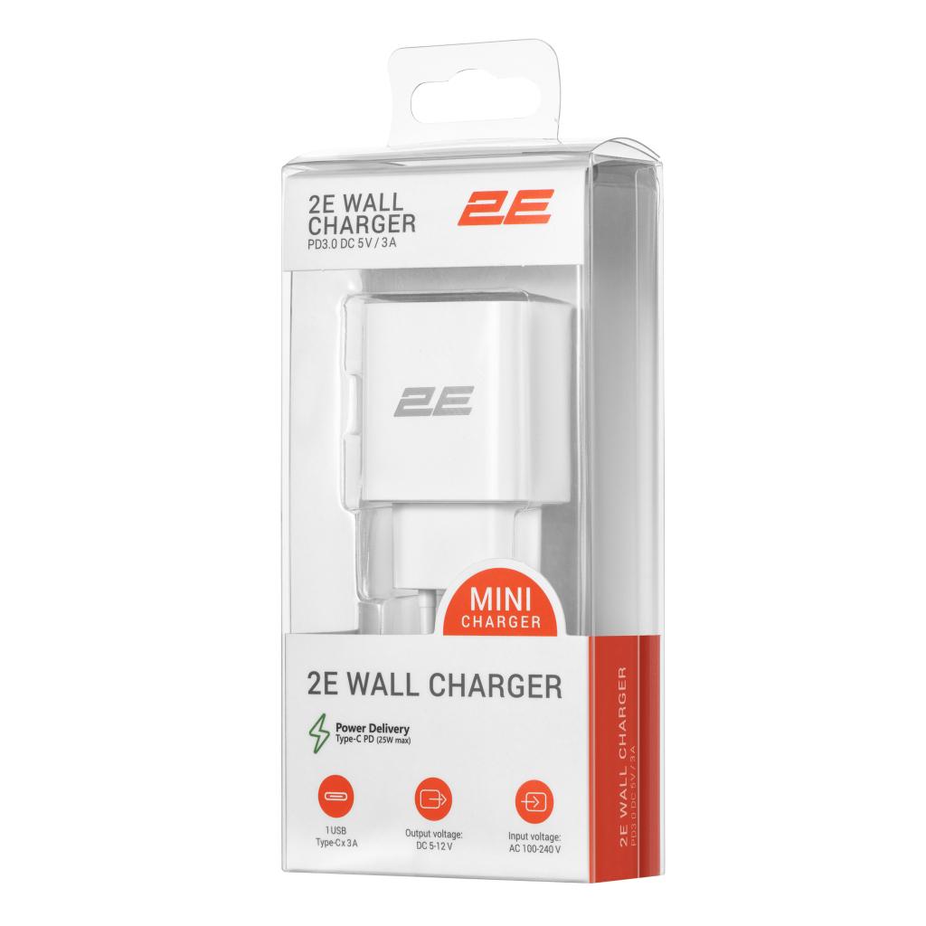 Зарядний пристрій 2E USB Wall Charger 25W (2E-WC1USBC25W-W)
