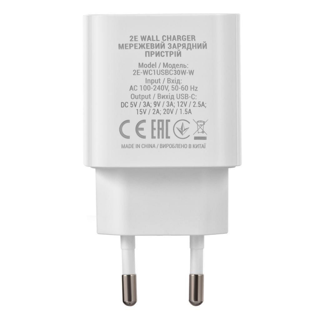 Зарядний пристрій 2E USB Wall Charger 30W (2E-WC1USBC30W-W)