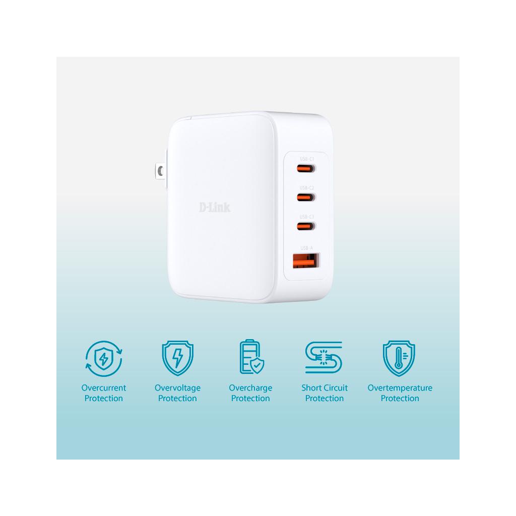Зарядний пристрій D-Link DCP-101 100W GaN GaN White (DCP-101)