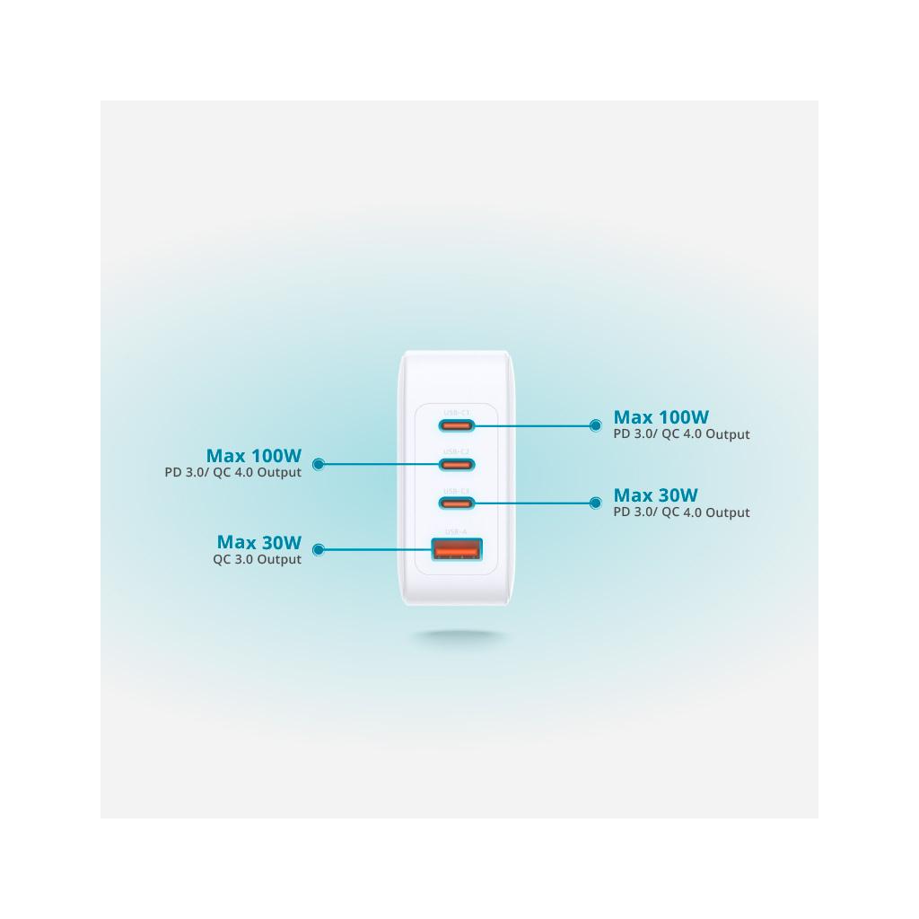 Зарядний пристрій D-Link DCP-101 100W GaN GaN White (DCP-101)