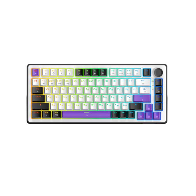 Клавіатура Hator Hellyberry HK75 Mechanical Linear RGB Wireless UA Black White