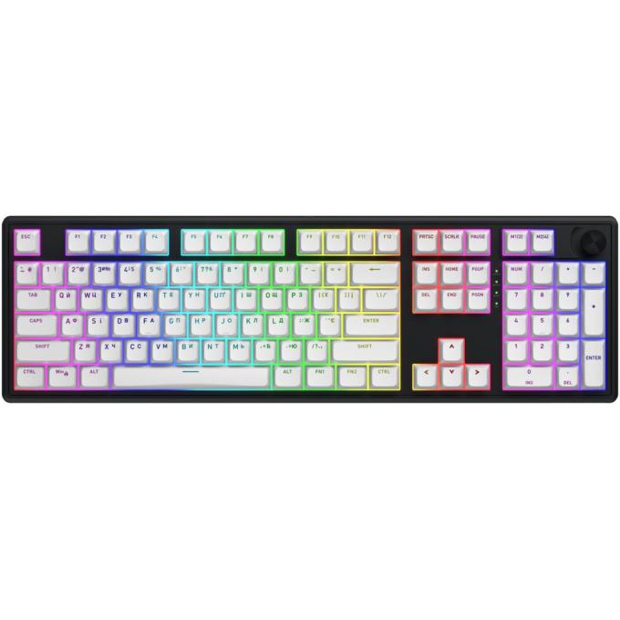 Клавіатура Hator Skyfall 100 Aurum Lemon RGB Wireless UA Black White (HTK3100UA)