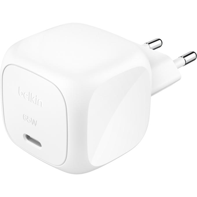 Зарядний пристрій Belkin USB-C PD65W GaN PPS White (WCA011KQWH)