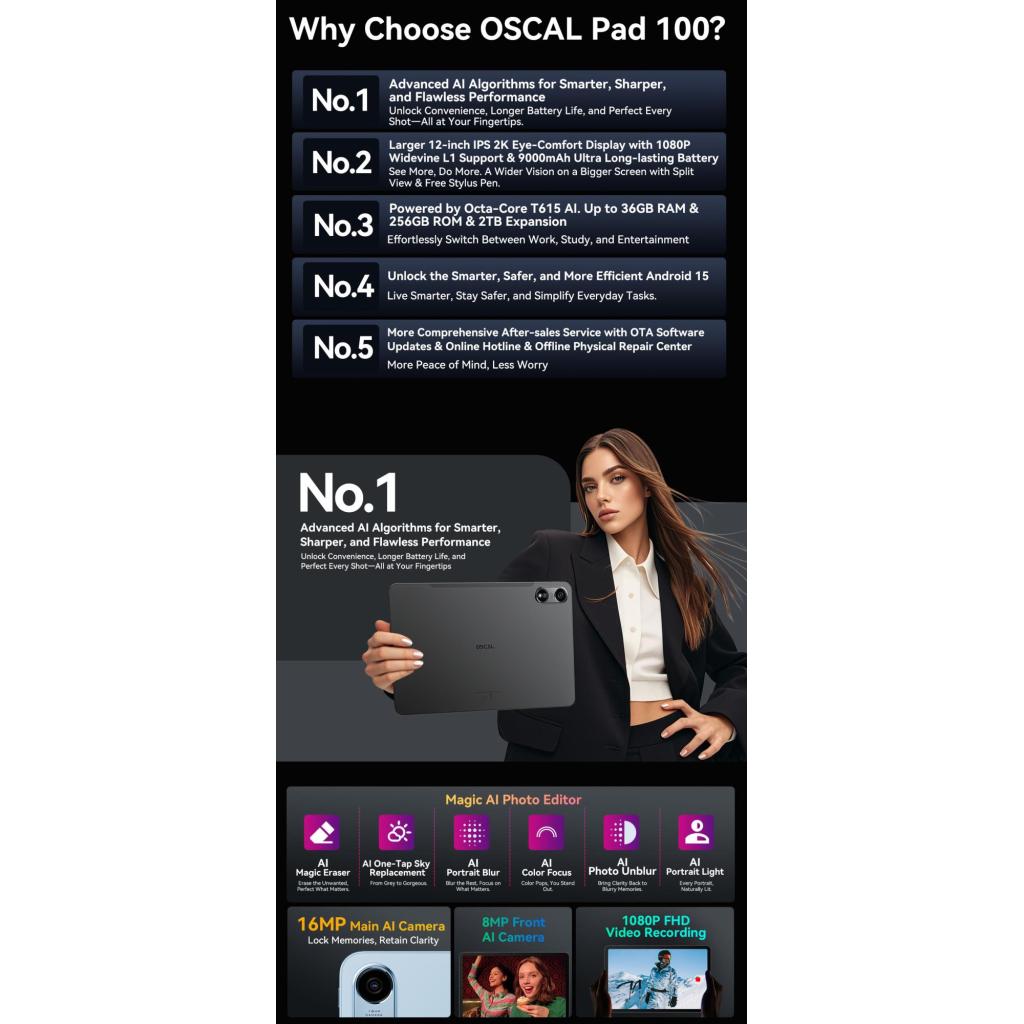 Планшет Oscal Pad 100 6/256 LTE Sky Blue