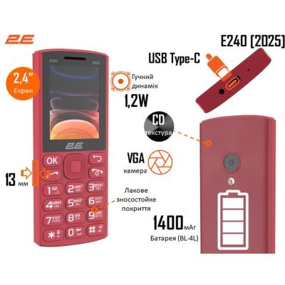 Мобільний телефон 2E E240 2025 Red